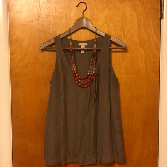 J Crew Silk Flutter Taupe Blouse, 4 - Picture 3 of 7